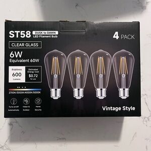 Vintage Style ST58 LED Filament Bulbs - 4 Pack